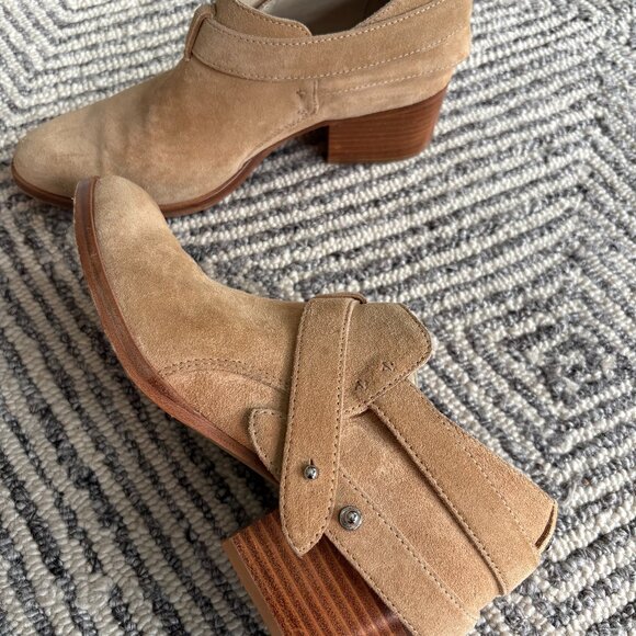 Rag & Bone Camel Suede Pointed Ankle Boots – Western Style, Size 36.5 EU - Picture 1 of 4